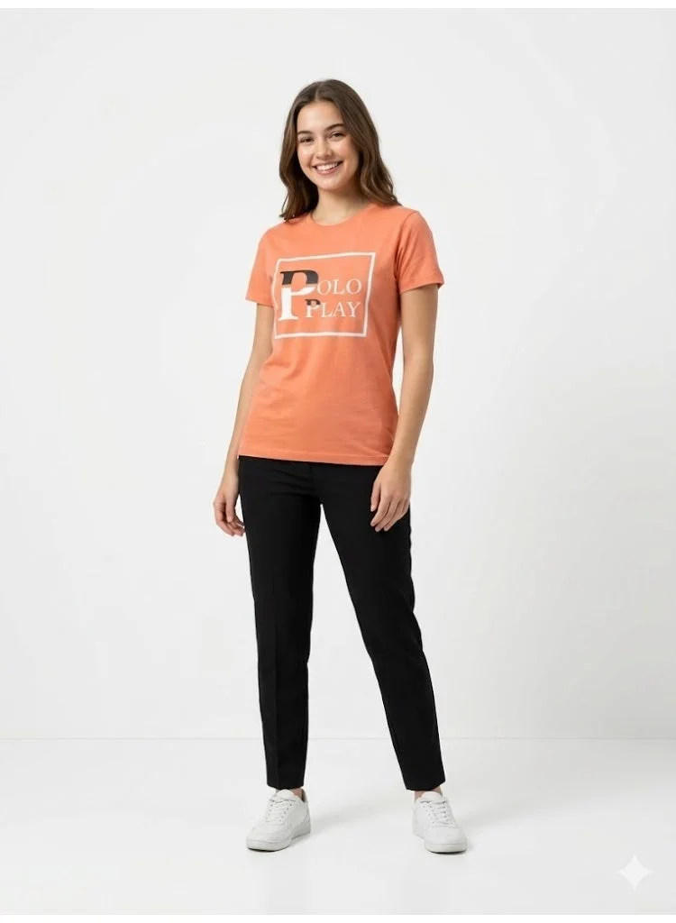 Polo Play Girls Graphic T-shirt -ORANGE